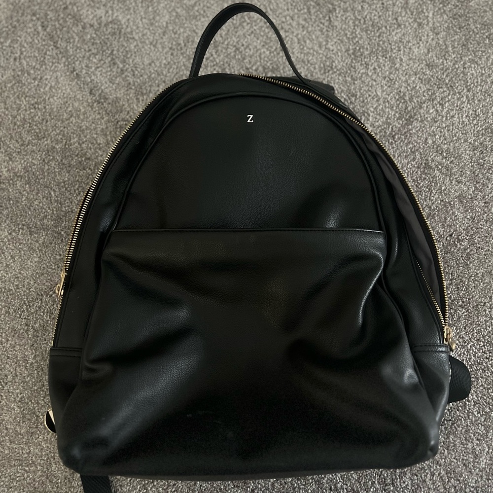 Pottery Barn Kids Black Leather Backpack/Diaper Bag